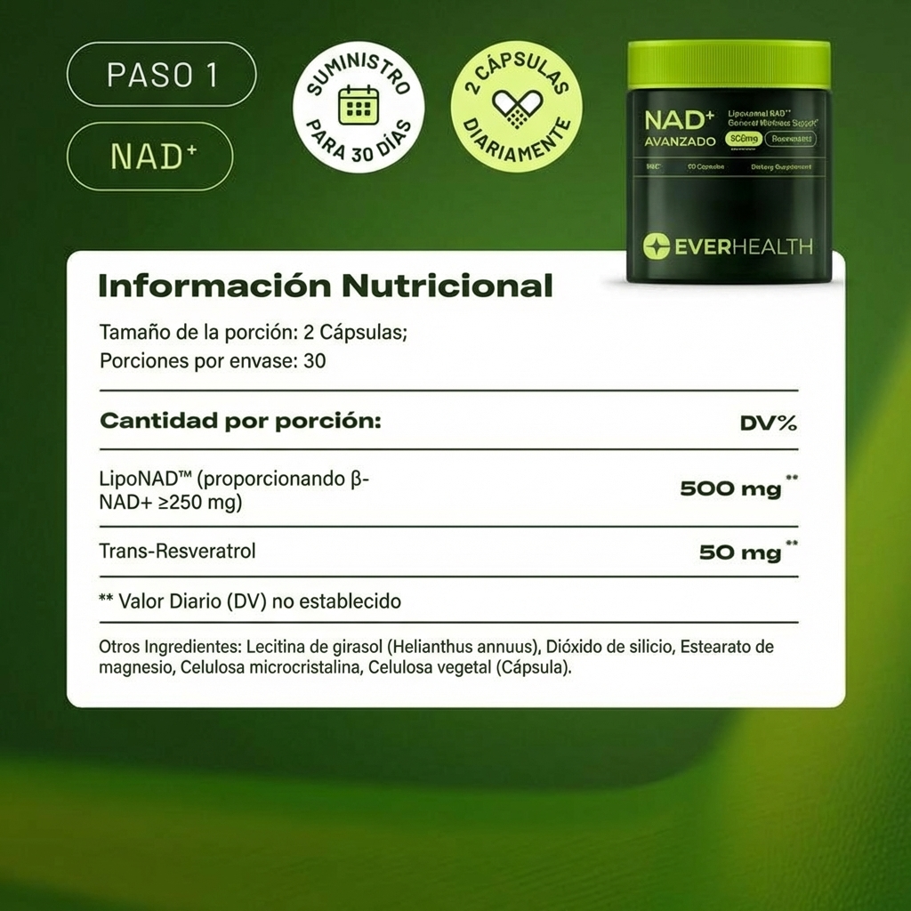 EverHealth® Pack Anti-Edad NAD + NMN + CA AKG