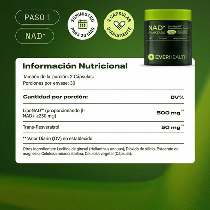 EverHealth® Pack Anti-Edad NAD + NMN + CA AKG